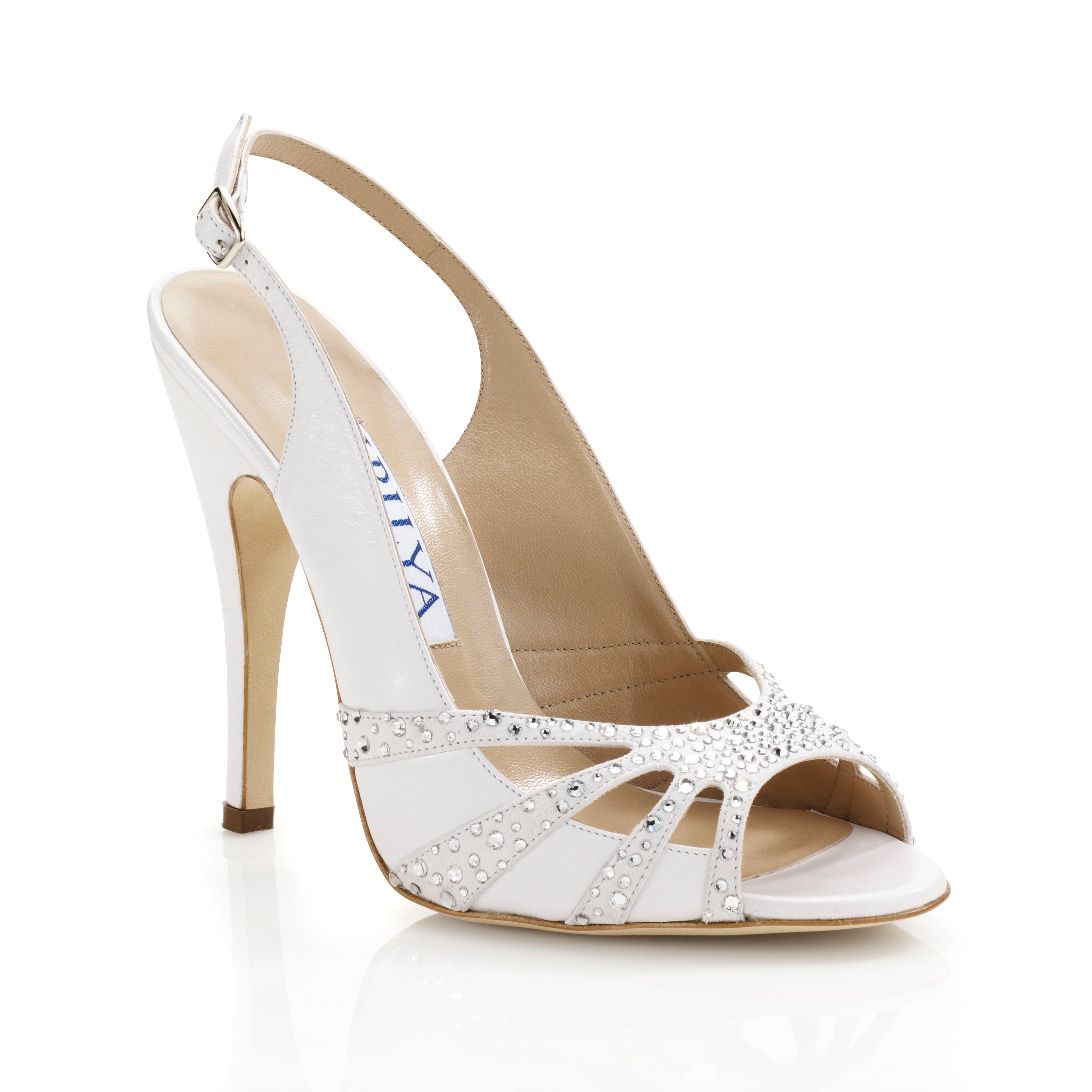 NARDU Swarovski Crystal White Sandals